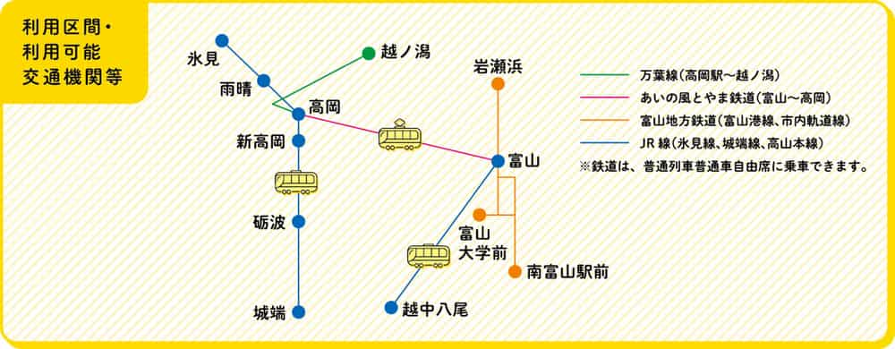 2024年 夏 サイコロきっぷ はずれ 大阪 富山 白浜 津山 博多 JR西日本 旅ガチャ鉄道線・市内電車1日フリーきっぷ  フリー乗車エリア